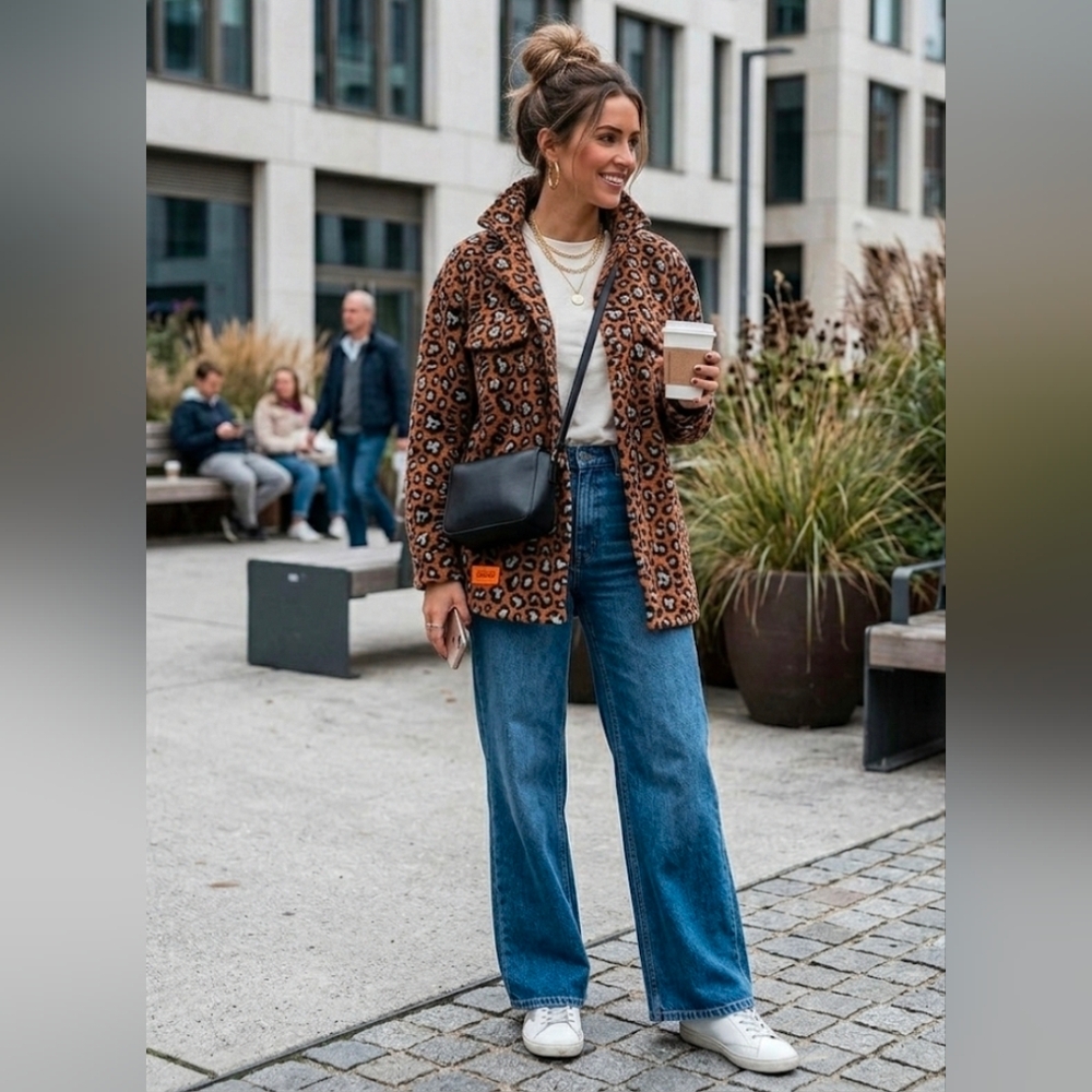 Simply Southern Leopard Print Teddy Jacket